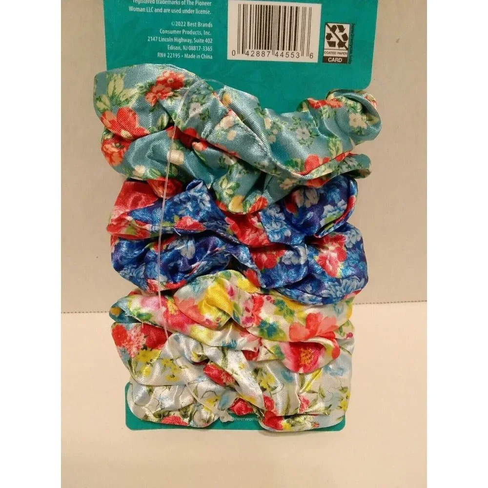 Pioneer Woman Hair Ties Pack of 8 Floral Scrunchie BRAND NEW MULTICOLOR - Picture 5 of 8